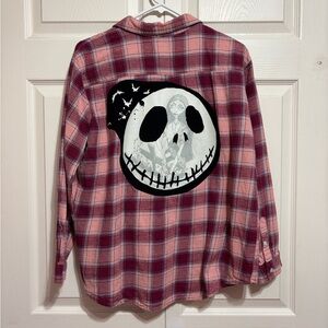 Upcycled Jack Skellington Sally Button Up Shirt